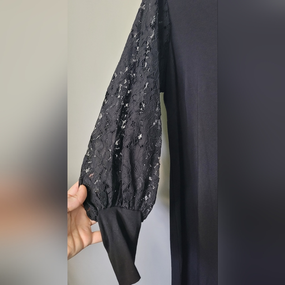 Karen Kane Black Lace Sleeve Dress NWT 0X - Picture 6 of 8